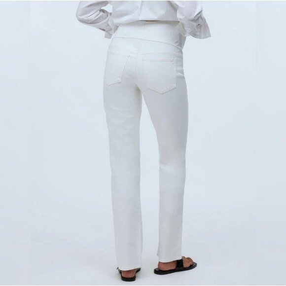 NWT Madewell The Maternity Over-the-Belly '90s Straight Jean in Tile White - Picture 3 of 13